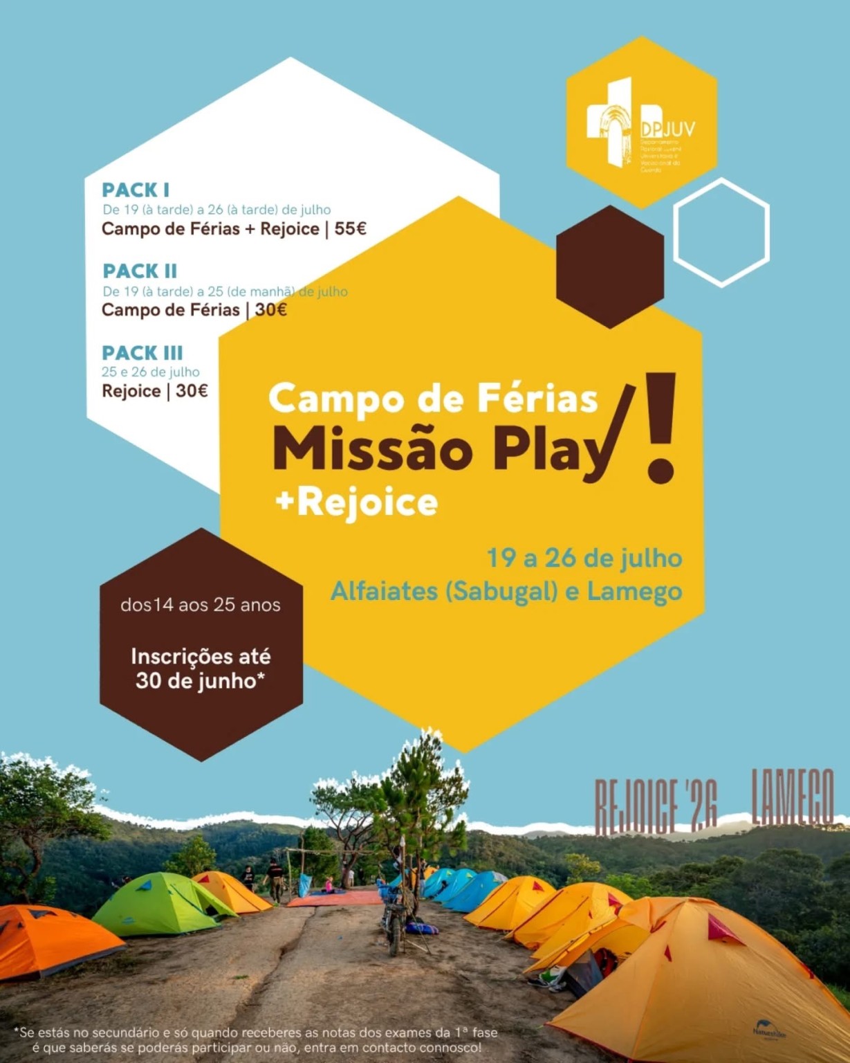 Campo de Férias Missão Play e Rejoice 2026 decorrem entre 19 e 26 de ...